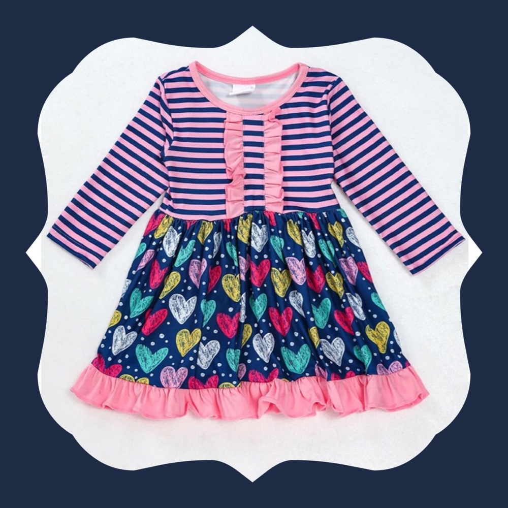 Girls ruffle heart dress